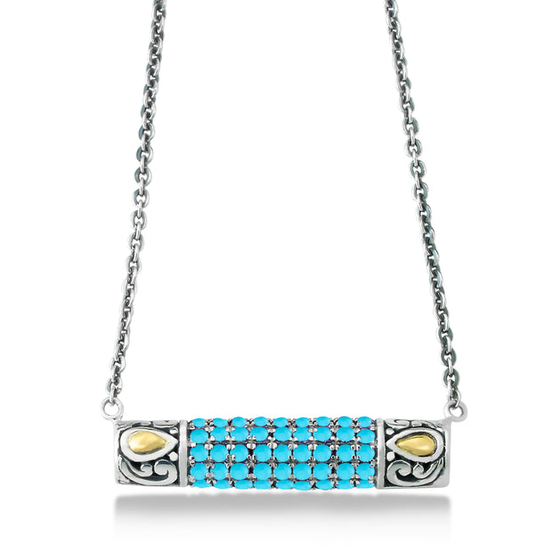 Sterling Silver/18K Turquoise Necklace