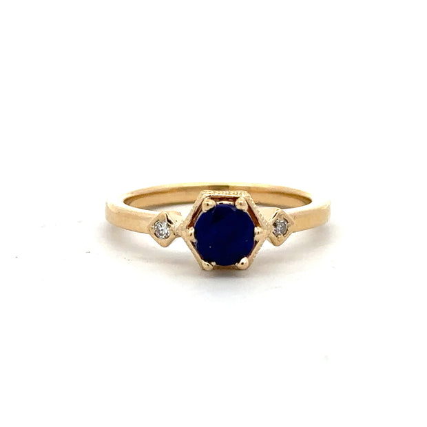 Lapis & Diamond Fashion Ring