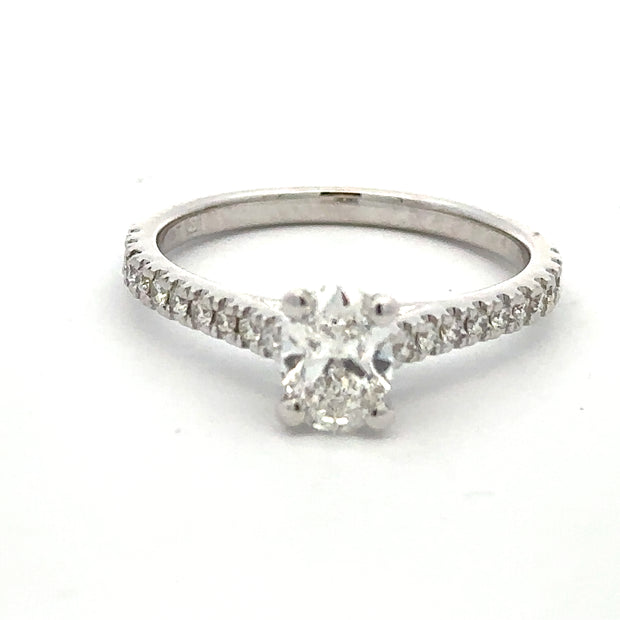 Diamond Engagement Ring With Oval Center Diamond