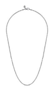 22 Inch 925 Sterling Silver Solid Mens Link Chain Necklace