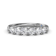 14 Karat White Gold Shared Prong Diamond Wedding Band