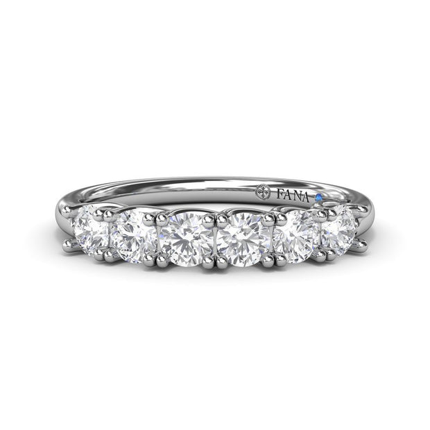 14 Karat White Gold Shared Prong Diamond Wedding Band
