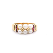 Estate Ruby, Diamond & Pearl Ring