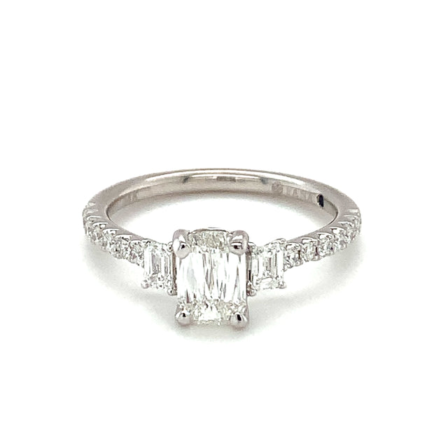 14 Karat Diamond Engagement Ring with Criss Cut Center