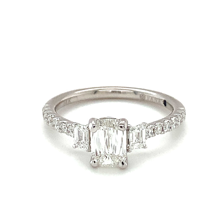 14 Karat Diamond Engagement Ring with Criss Cut Center