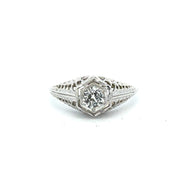 Art Deco White Sapphire Ring