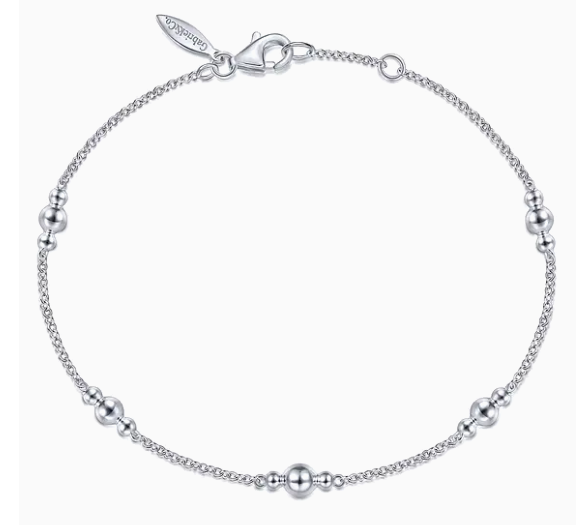 Sterling Silver Beaded Station Bracelet