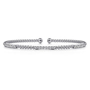14K White Gold Bujukan Diamond Stations Bangle