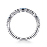 925 Sterling Silver Bujukan Blue Topaz Fashion Ladies Ring