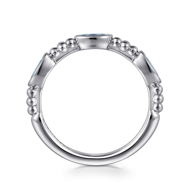 925 Sterling Silver Bujukan Blue Topaz Fashion Ladies Ring
