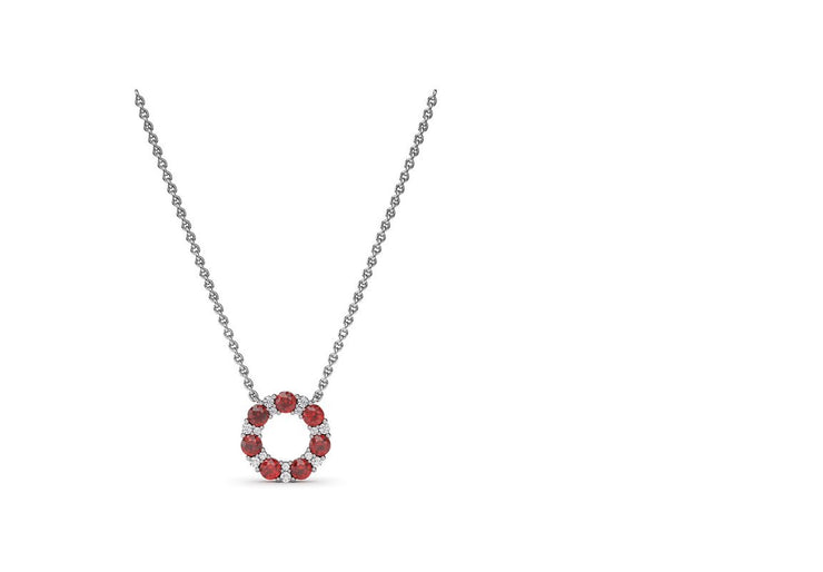 Alternating Ruby & Diamond Necklace