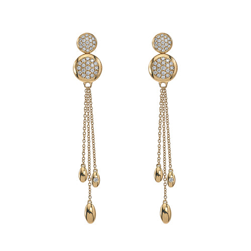 18K Yellow Gold Diamond Earrings