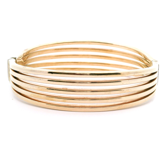 Estate 5 Row Tapered Bangle Bracelet