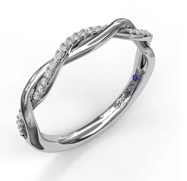 Diamond Twisted Wedding Band