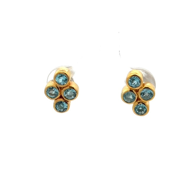 Blue Topaz Stud Earrings