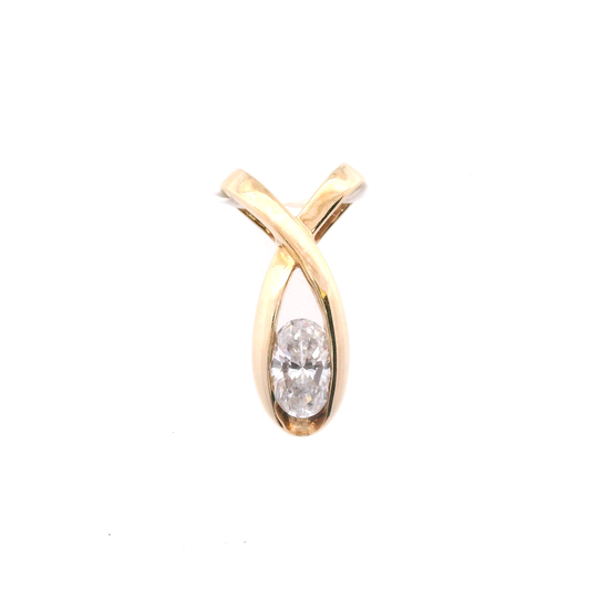 Estate Oval Diamond Pendant