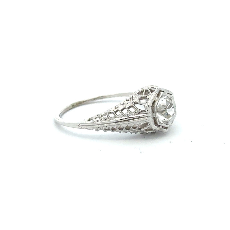 Art Deco White Sapphire Ring