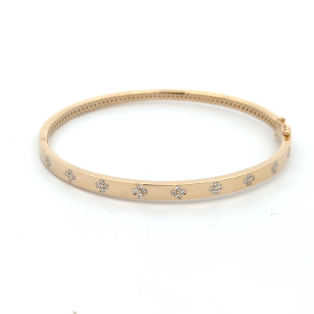 Diamond Clover Bangle Bracelet