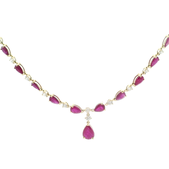 1/2 Way Ruby & Diamond Lariat Necklace
