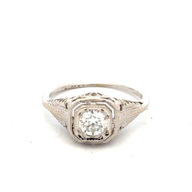 Estate Diamond Filigree Ring