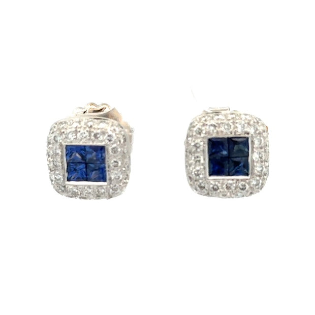 Estate Sapphire & Diamond Earrings