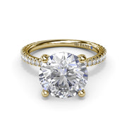 14 Karat Yellow Gold Diamond Semi-Mount Ring