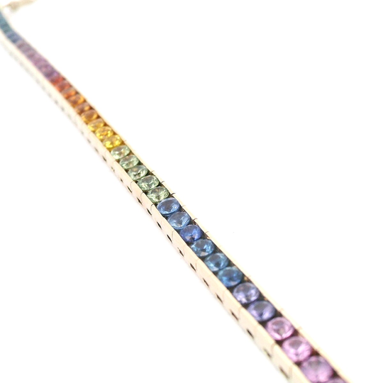 Estate Intense Color Rainbow Sapphire Bracelet
