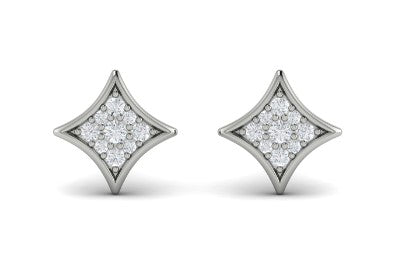 14 Karat White Gold Rhodium Plated Star Earrings