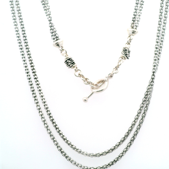 Double Strand Rounded Bead Chain w/ Toggle