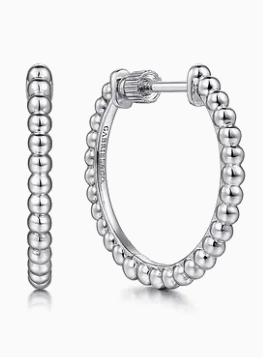 Sterling Silver Bujukan 20mm Classic Hoop Earrings