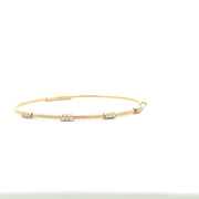 14 Karat Yellow Gold And Titanium Wire Flexible Diamond Bracelet