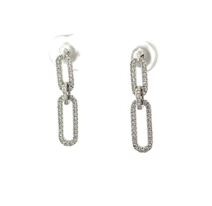 Diamond Paperclip Earrings