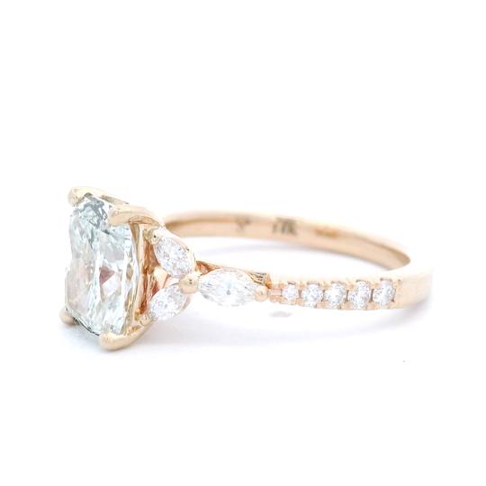 Custom Designed Cushion Diamond Engagement Ring