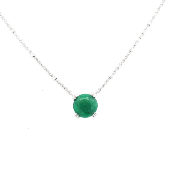 Sterling Silver Emerald Necklace