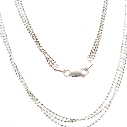 3-Strand Ball Sterling Silver Chain