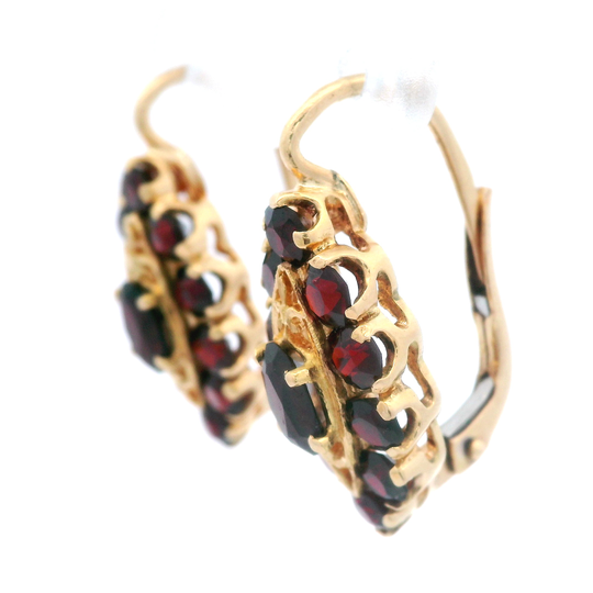 Garnet Leverback Earrings