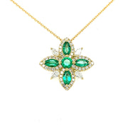 18 Karat Emerald And Diamond Necklace