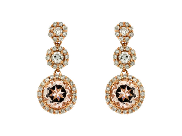 Morganite & Diamond Dangle Earrings