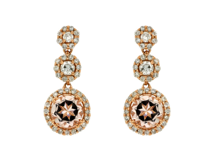 Morganite & Diamond Dangle Earrings