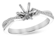 14 Karat White Gold Semi-Mount Ring