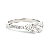 14 Karat White Gold Three - Stone Engagement Ring