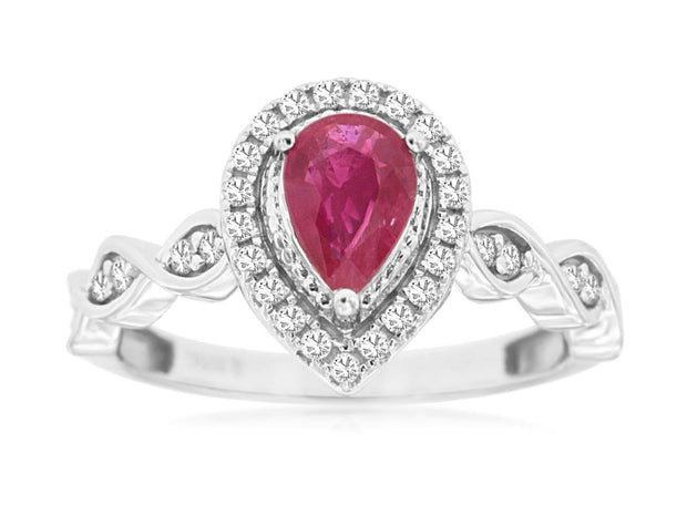 Ruby w/ Diamond Halo