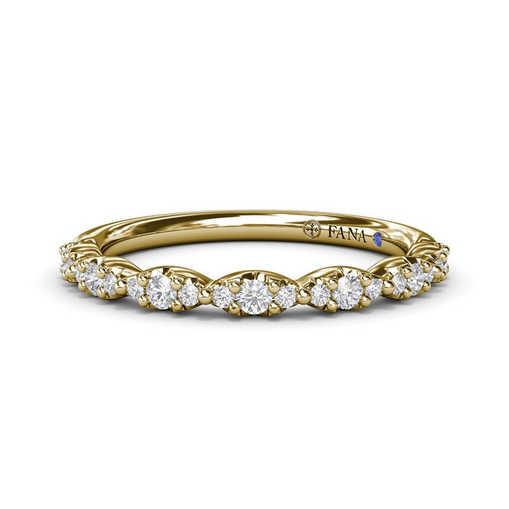 14 Karat Yellow Gold Diamond Wedding Band