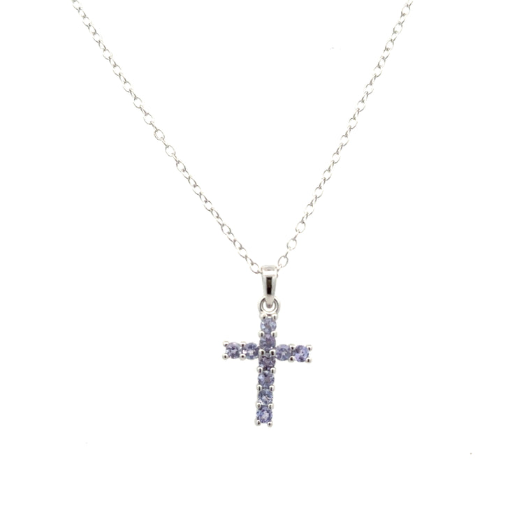 Tanzanite Cross Necklace