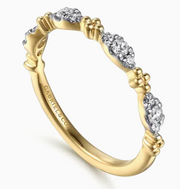 14K Yellow Gold Diamond Marquise Shape Bujukan Stackable Ring