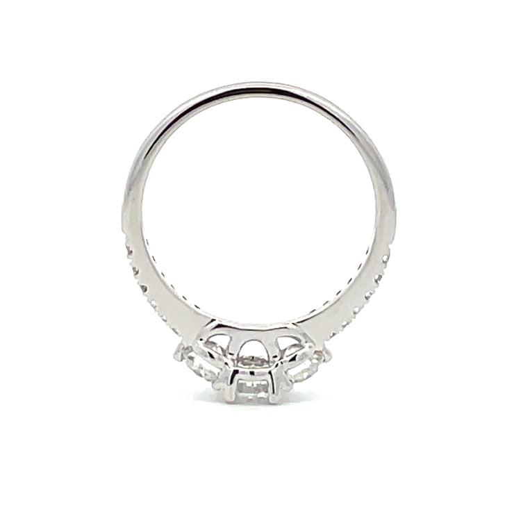 14 Karat White Gold Three - Stone Engagement Ring