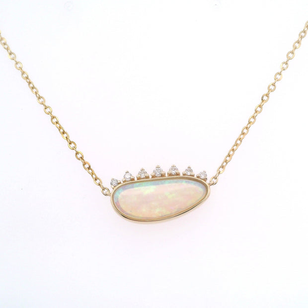 Yellow Gold Opal Necklace