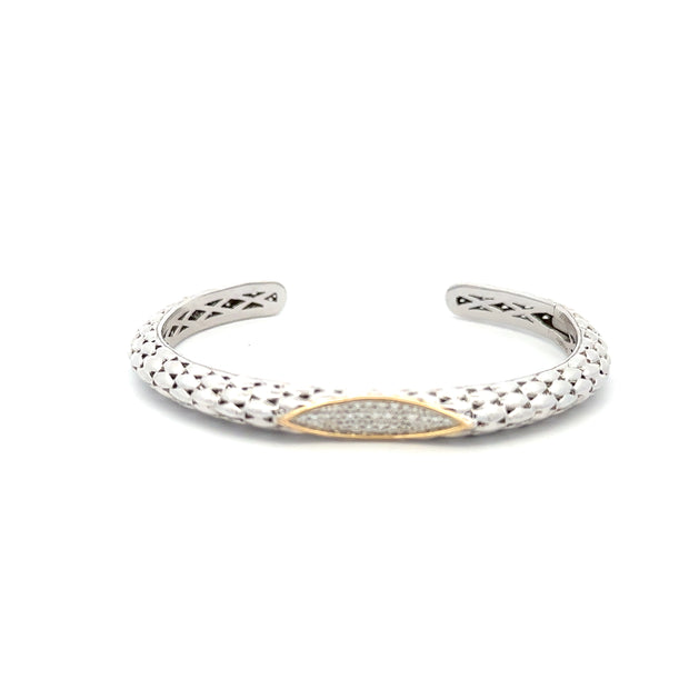 Two-tone Diamond Cuff Bracelet