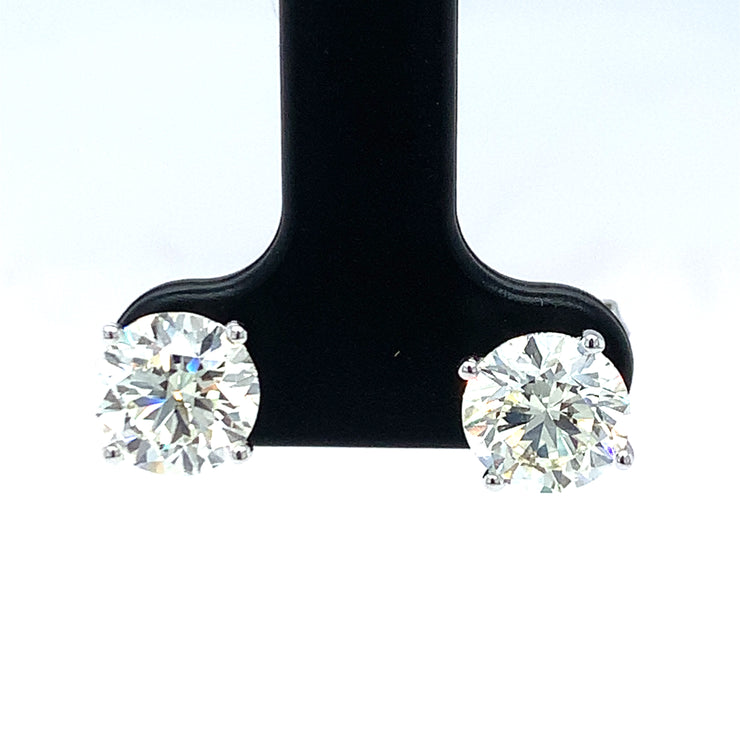 3.41ctw Round Diamond Stud Earrings