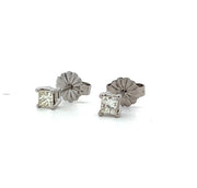0.33tw Princess Shape Diamond Stud Earrings
